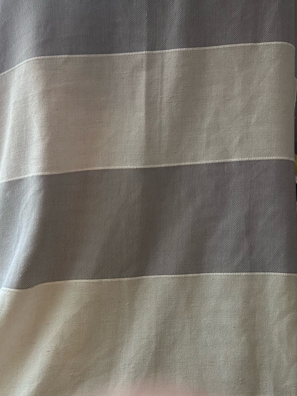 Source Unknown Cream and Gray Horizontal Stripe Curtain Panel